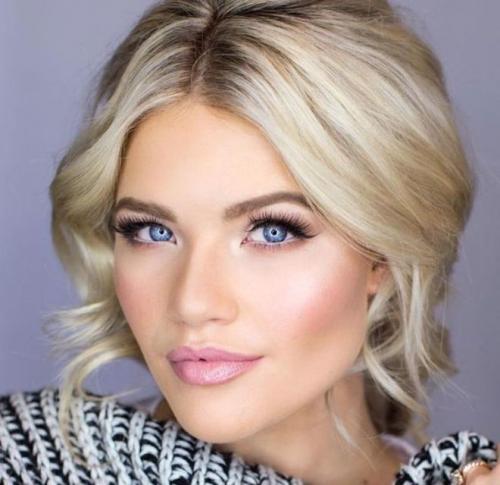 Блондинки с челкой макияж. Макияж для блондинок по цвету глаз