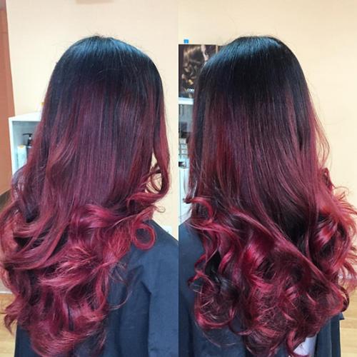 Черные волосы с белыми кончиками. Варианты мелирования