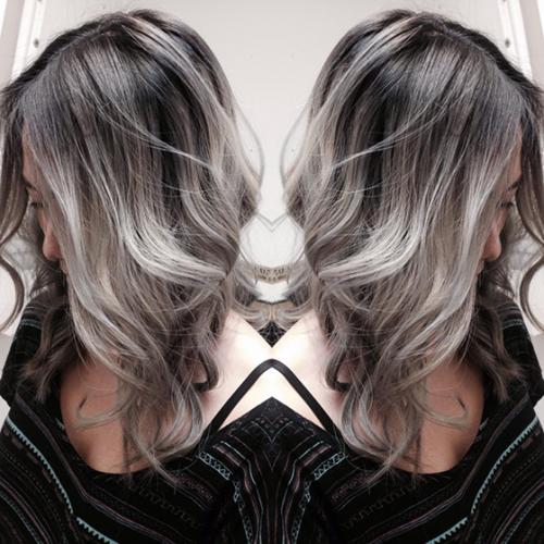 Черные волосы с белыми кончиками. Варианты мелирования