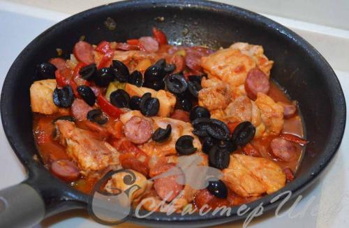 Курица по-испански. Жареная курица по-испански