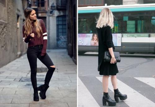 С чем носить ботильоны. Ботильоны на широком каблуке — модно и удобно