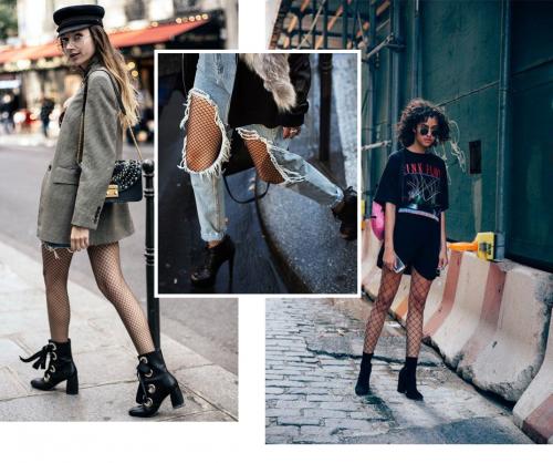 Колготки в сетку и джинсы. Must have: Сетка / fishnet tights