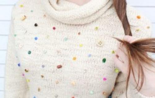 Как украсить трикотажную кофту своими руками. Как украсить свитер