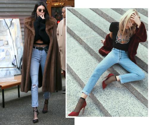 Колготки в сетку и джинсы. Must have: Сетка / fishnet tights