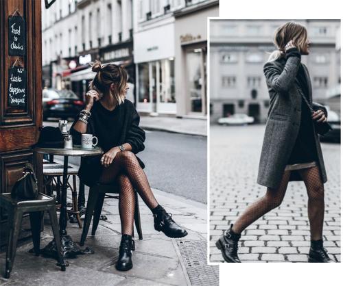 Колготки в сетку и джинсы. Must have: Сетка / fishnet tights