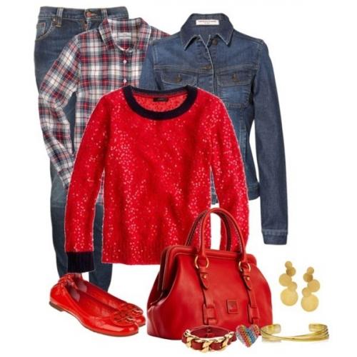 С чем носить красные балетки 09 С чем носить красные балетки 09