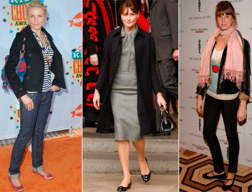 С чем носить синие балетки. С чем носить балетки. Модные рекомендации с фото