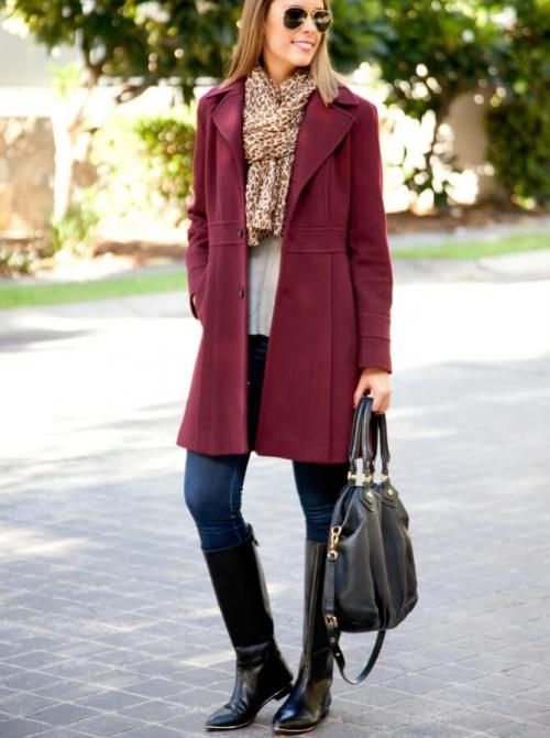 Какой цвет сочетается с бордовым пальто. Кто может носить пальто?