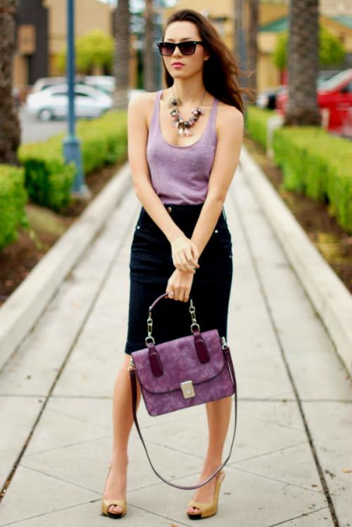 Лавандовая сумка с чем носить. С чем носить фиолетовую сумку: самые лучшие примеры