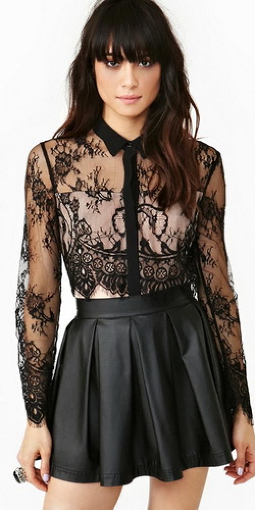 С чем носить бежевую кружевную блузку. С чем носить кружевные блузки