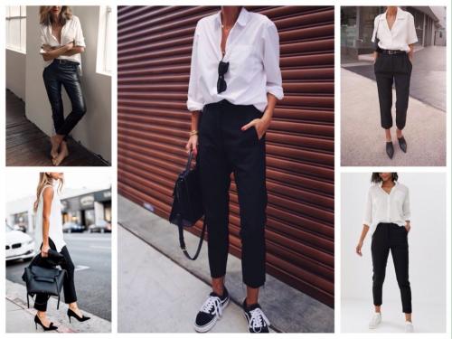 С чем носить черные прямые брюки. Цветовые сочетания с черным