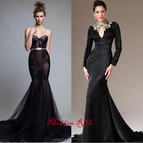 Как украсить черное платье с длинным рукавом. Длинное вечернее платье «в пол»: кружевное и не только