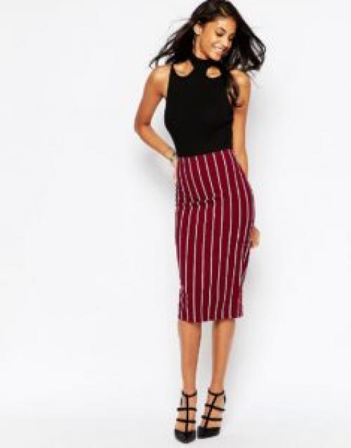 Юбка карандаш в вертикальную полоску с чем носить. С чем носить полосатую юбку-карандаш