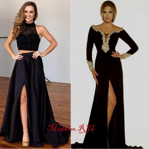 Как украсить черное платье с длинным рукавом. Длинное вечернее платье «в пол»: кружевное и не только