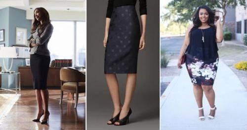 Юбка карандаш в вертикальную полоску черно-белая с чем носить. Варианты и модели: