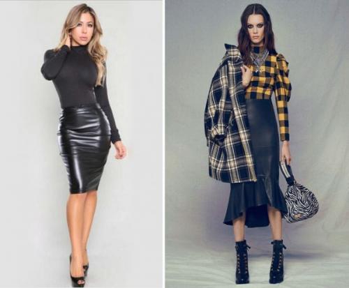 Юбка карандаш в вертикальную полоску черно-белая с чем носить. Варианты и модели: