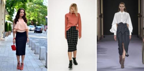 Юбка карандаш в вертикальную полоску черно-белая с чем носить. Варианты и модели: