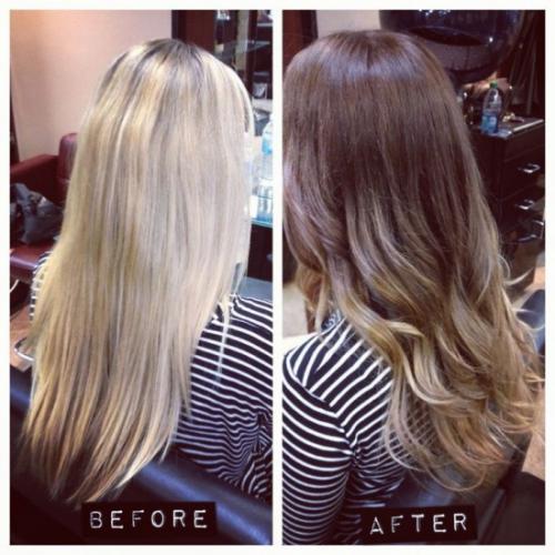 Из блондинки в русый. Из блонда в русый: окрашивание волос