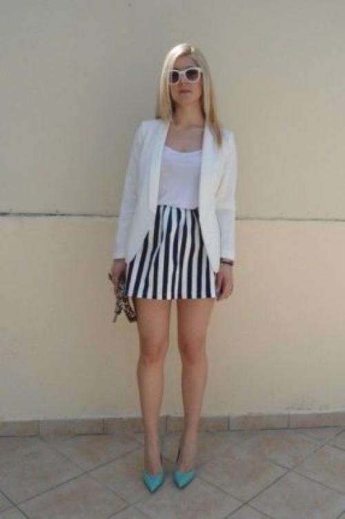 Юбка в синюю полоску. Юбка в полоску в женском гардеробе