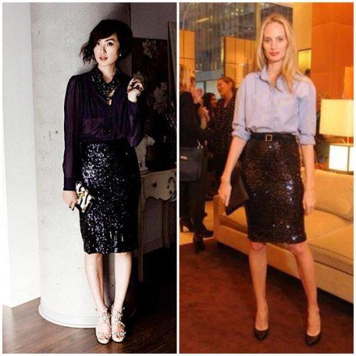 Юбка с пайетками золотая. С чем носить юбку с пайетками в будничной жизни