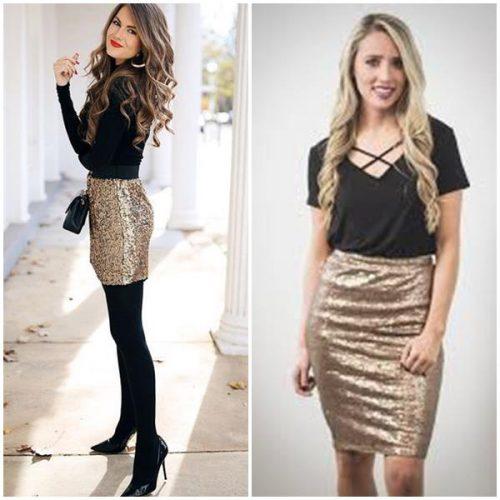 Юбка с пайетками золотая. С чем носить юбку с пайетками в будничной жизни