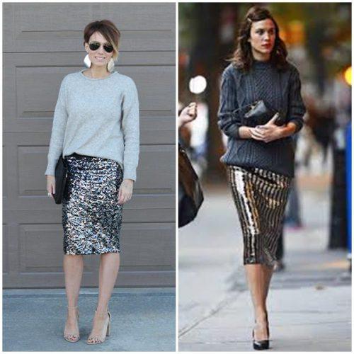 Юбка с пайетками золотая. С чем носить юбку с пайетками в будничной жизни