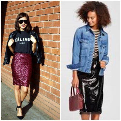 Юбка с пайетками золотая. С чем носить юбку с пайетками в будничной жизни