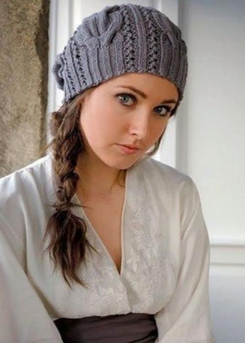 Берет для круглого лица спицами. Для 35-40 лет 09 Берет для круглого лица спицами. Для 35-40 лет 09