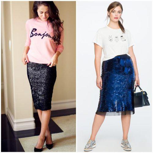 Юбка с пайетками золотая. С чем носить юбку с пайетками в будничной жизни