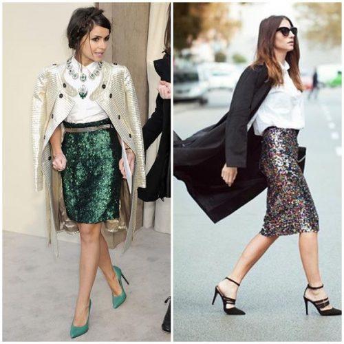 Юбка с пайетками золотая. С чем носить юбку с пайетками в будничной жизни