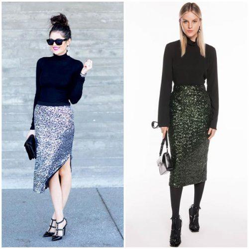 Юбка с пайетками золотая. С чем носить юбку с пайетками в будничной жизни