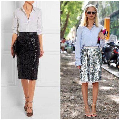 Юбка с пайетками золотая. С чем носить юбку с пайетками в будничной жизни