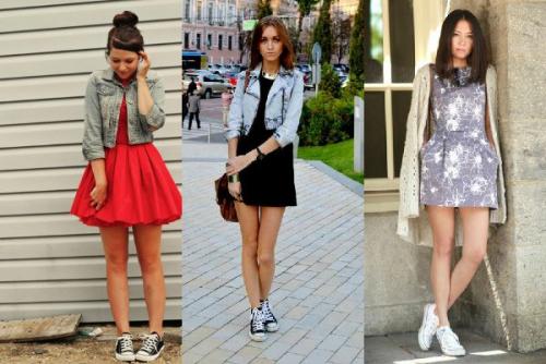 Платье и кеды на выпускной. Кеды с платьем