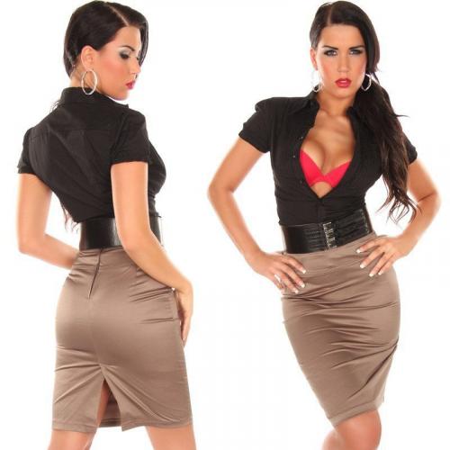 Юбка из атласа карандаш. Образ кокетки 12