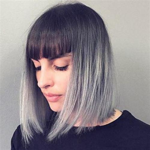 Омбре на темные волосы каре. По цвету