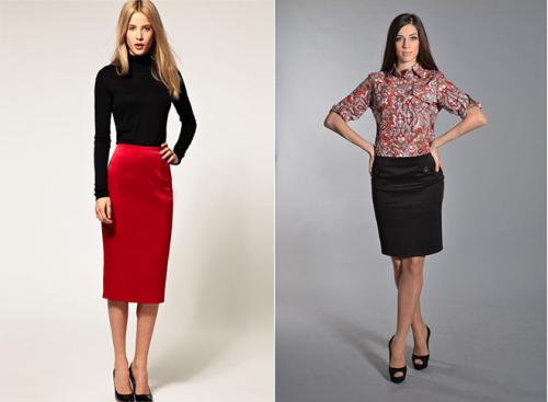 Юбка из атласа карандаш. Образ кокетки 10