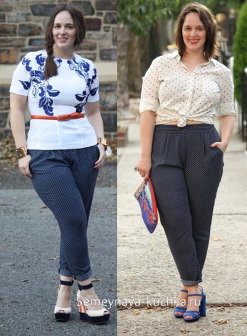 Кожаные брюки для полных. Стильная одежда для полных женщин.