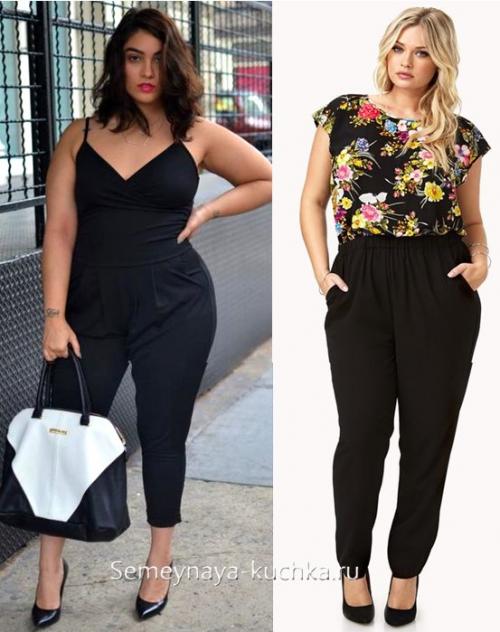 Кожаные брюки для полных. Стильная одежда для полных женщин.