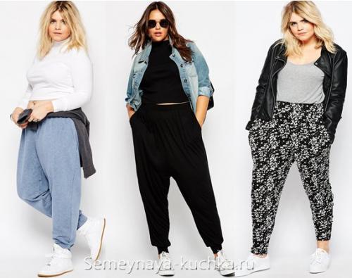 Кожаные брюки для полных. Стильная одежда для полных женщин.