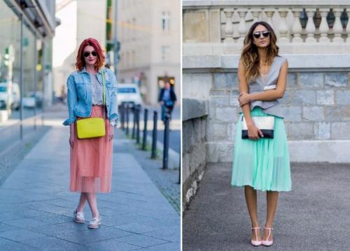 С чем носить плиссированную блестящую юбку. Модные плиссированные юбки миди