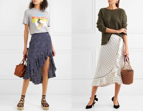 С чем носить плиссированную юбку в горошек. Юбка в горошек - роскошные модели по типу фигуры