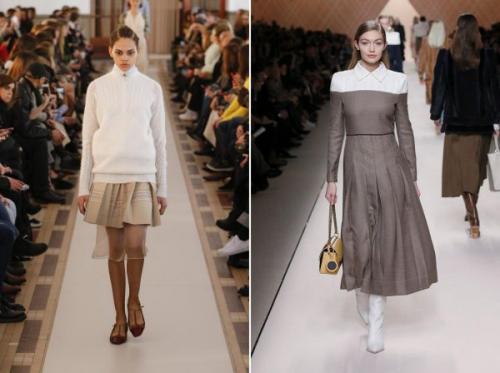 С чем носить плиссированную блестящую юбку. Модные плиссированные юбки миди