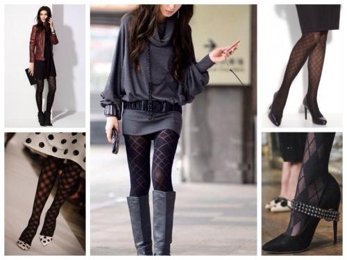 С чем носить сливовые колготы. Играем с фактурой и рисунком: фантазийные, ажурные и разноцветные колготки