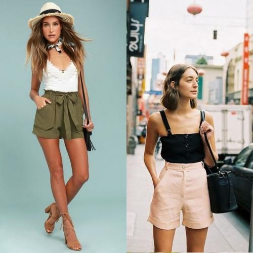 Шорты с высокой посадкой. Модели шорт с высокой талией для девушек и женщин на 2020 год