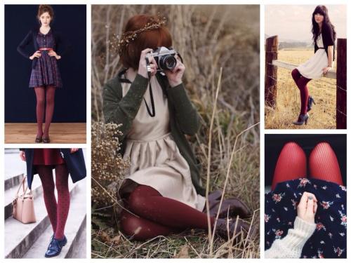 С чем носить сливовые колготы. Играем с фактурой и рисунком: фантазийные, ажурные и разноцветные колготки