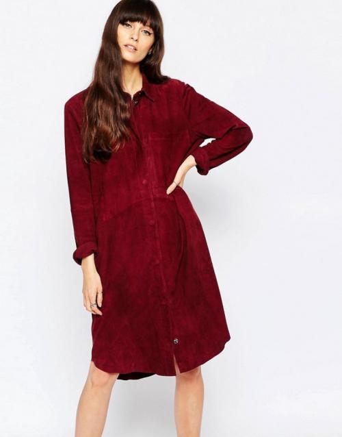 Замшевое платье для полных. Актуальные фасоны