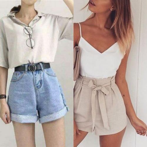 Шорты с высокой посадкой. Модели шорт с высокой талией для девушек и женщин на 2020 год