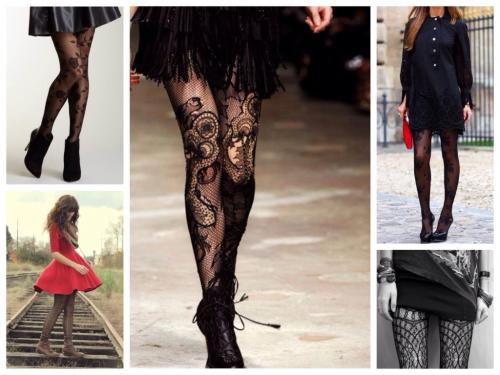 С чем носить сливовые колготы. Играем с фактурой и рисунком: фантазийные, ажурные и разноцветные колготки