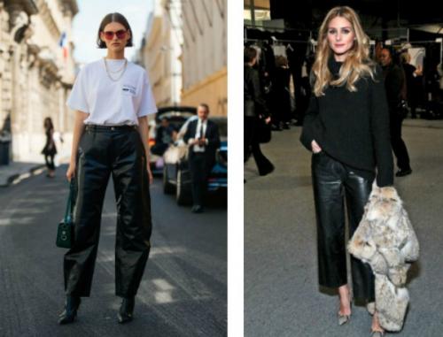 Кожаные брюки и замшевая обувь. Разновидности моделей