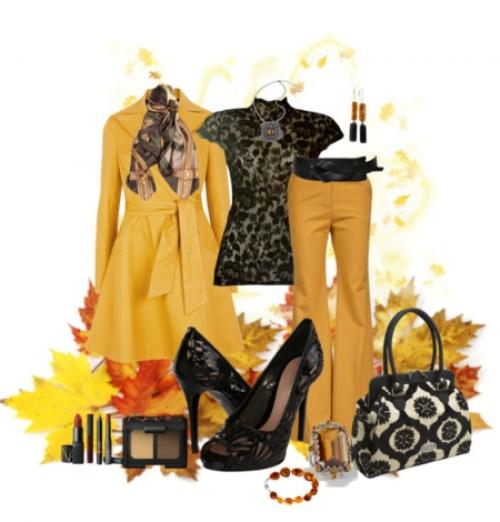 Сочетание желтого цвета в одежде. Сочетание цветов: желтый